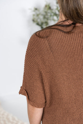 Annie Open Knit Top - Brown