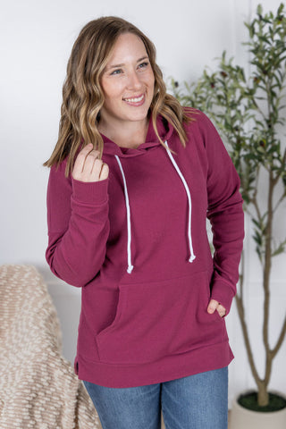 Kacey Ribbed Hoodie - Mulberry