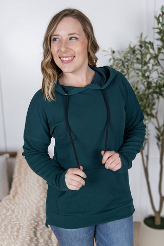 Kacey Ribbed Hoodies - Deep Teal