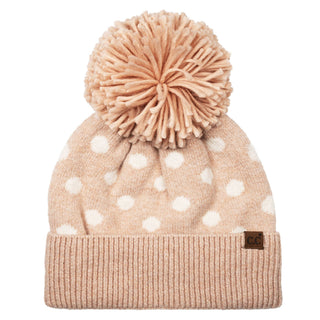 C.C Polka Dot Pattern Pom Beanie Winter Hat