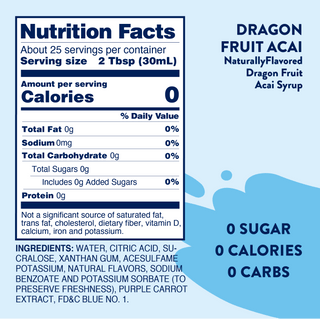 Sugar Free Dragonfruit Acai Flavor Infusion Syrup