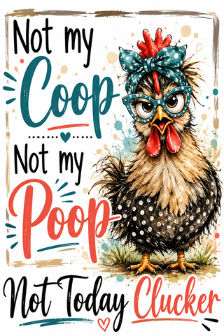 Not my Coop Not my Poop Funny Chicken Kitchen Towel | Chicken Lover Gift