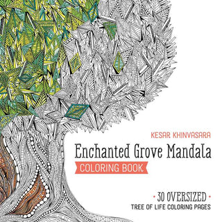 Enchanted Grove Mandala Coloring Book by Kesar Khinvasara