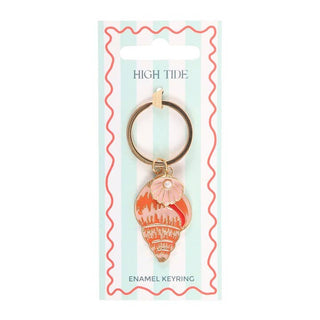 High Tide Beachy Coastal Shell Keyring