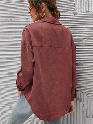 Oversized Corduroy Button-Down Shirt