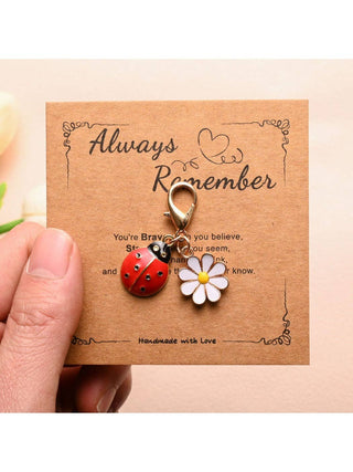 Taphug - Always Remember With Ladybug Daisy Charm Keychain