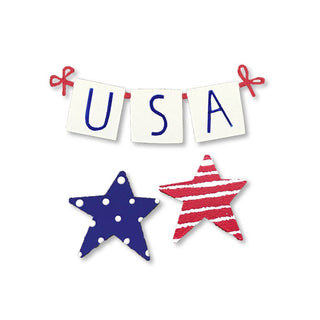 USA Banner w/ Star Magnets (3.5"w), Patriotic Decor