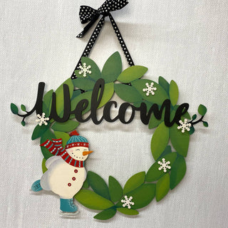 Snowflake Magnets S/4 White Glitter, Winter Decor