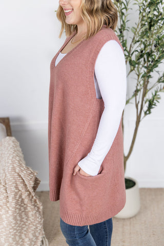 IN STOCK Tunic Sweater Vest - Rose