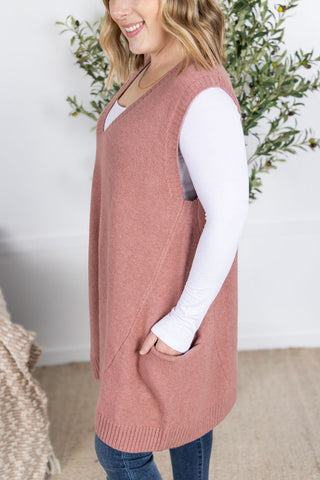 IN STOCK Tunic Sweater Vest - Rose