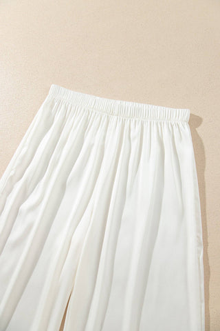 Lace Contrast Trim Top & Pants Pajama Set