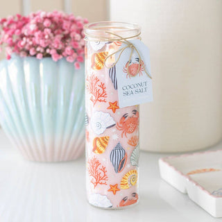 Pastel Shell Print Coconut & Sea Salt Coastal Tube Candle