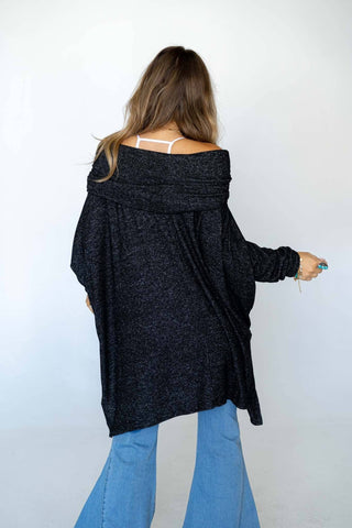 So Versatile Flowy Knit Sweater - Charcoal