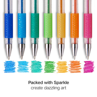 Gel Pens - Comfort Grip - 12 Glitter Colors