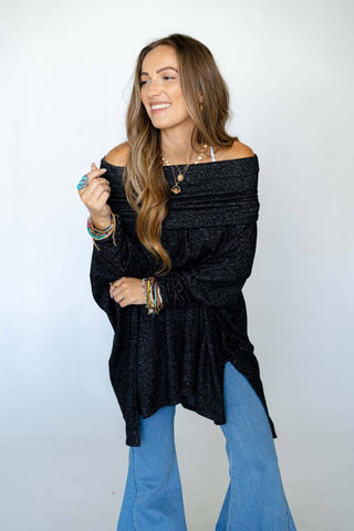So Versatile Flowy Knit Sweater - Charcoal