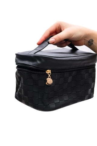 Perfect Black Checkered Pouch Bag Set
