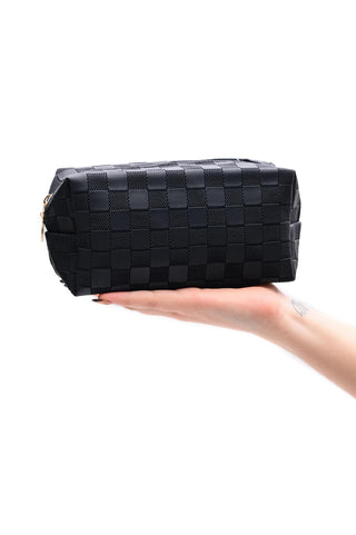 Perfect Black Checkered Pouch Bag Set