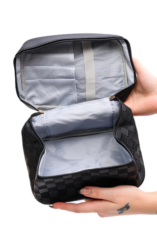 Perfect Black Checkered Pouch Bag Set