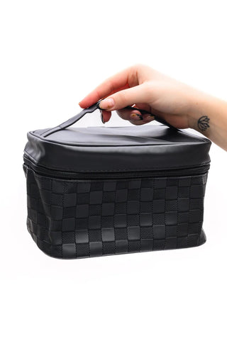 Perfect Black Checkered Pouch Bag Set