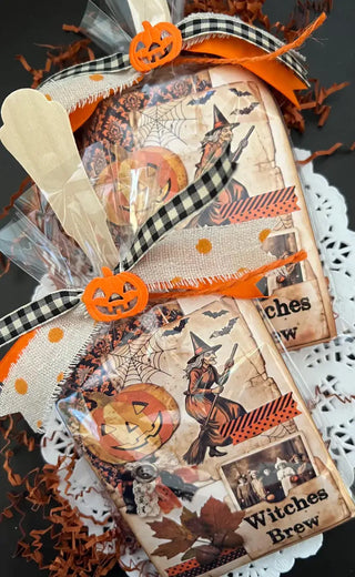 Halloween Witches Brew Apple Cider with Wood Spoon