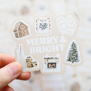Merry & Bright Waterproof Sticker