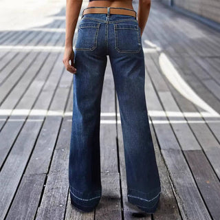 Vintage Washed High-Waist Wide Leg Jeans