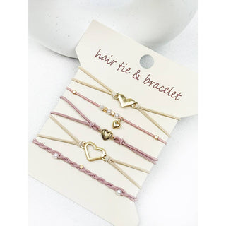 Boho Inspired Minimal Heart Hair Tie Bracelets
