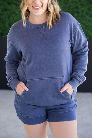 IN STOCK Vintage Wash Pocket Pullover - Nautical Navy
