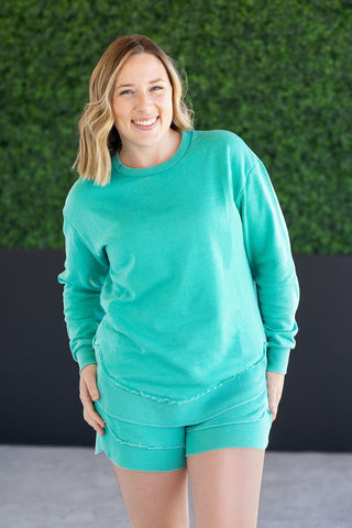 IN STOCK Vintage Wash Pullover - Caribbean Green