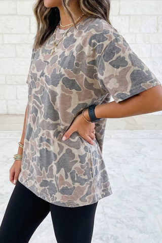 Camouflage Print Womens Casual T Shirt