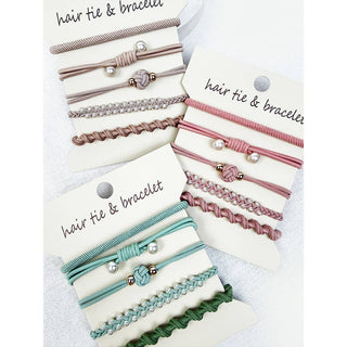 Boho Inspired Pearl Detail Hair Tie Bracelets