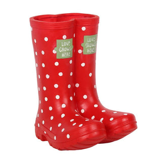 Red Welly Rain Boot Planter