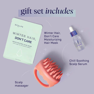 3 Piece Hair-Care Set with Scalp Massager, Serum & Hair Mask
