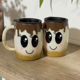 Glitter Hot Cocoa Barrel Mugs