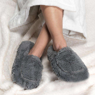 Marshmallow Dark & Light Gray Slippers Warmies