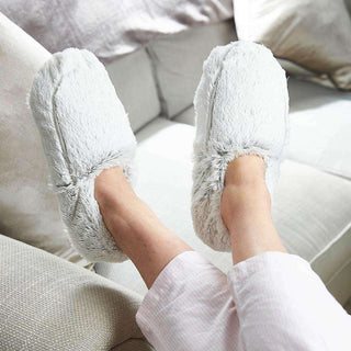 Marshmallow Dark & Light Gray Slippers Warmies