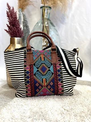 Multi Stripe Aztec Tote Bag