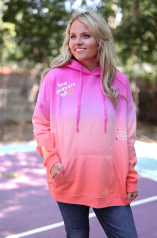 How Lucky Are We - Oversized Hoodie (Dip Dye Pink)