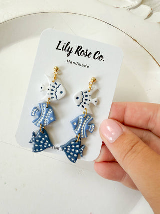 Fish 3 Tier Earrings/ Clay earrings / Women’s Earrings