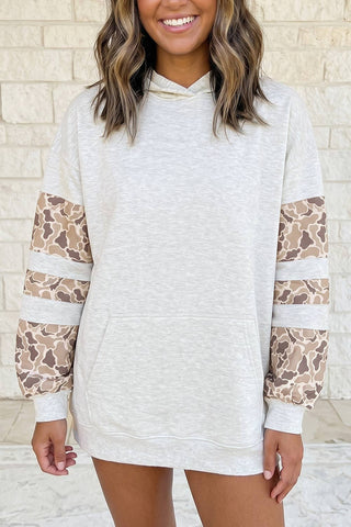 Patchwork Camo Long Sleeve Hoodie