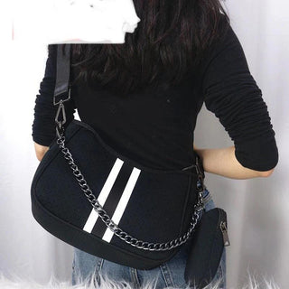 Striped Neoprene Purse