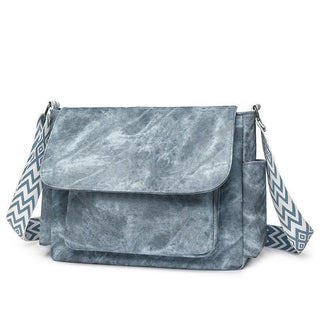 Washed Blue Denim Purse with Blue Detailed Strap