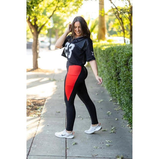The Roxie - Orange Panel Full Length Leggings