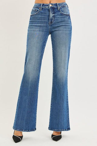 Risen Tummy Control High Rise Wide Flare Jeans