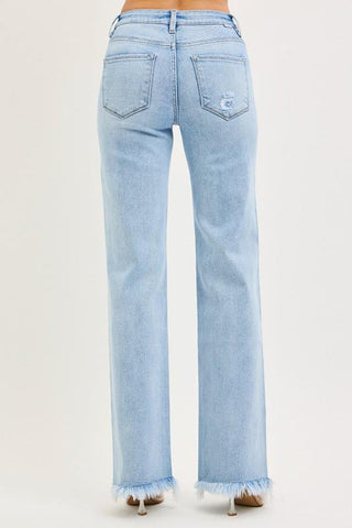 Risen Tummy Control High Rise Long Straight Jeans