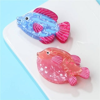 Seaside Nautical Fish Starfish Conch Hair Clips