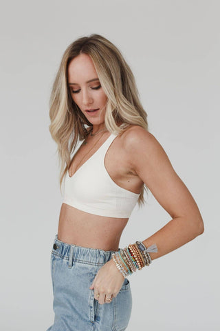 Ivory Seamless Lace Racerback Bralette