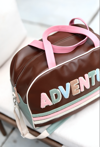 Duffle Bag- Adventure (Espresso/Cream/Sage/Pink)