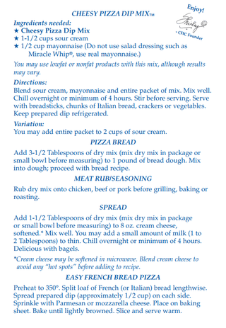 Cheesy Pizza Dip Mix