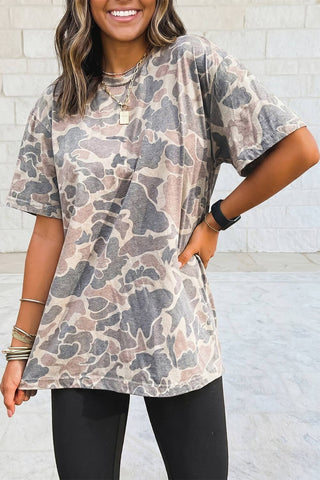 Camouflage Print Womens Casual T Shirt